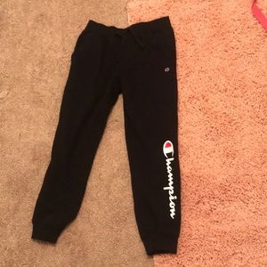 this is a child large champion sweat pants